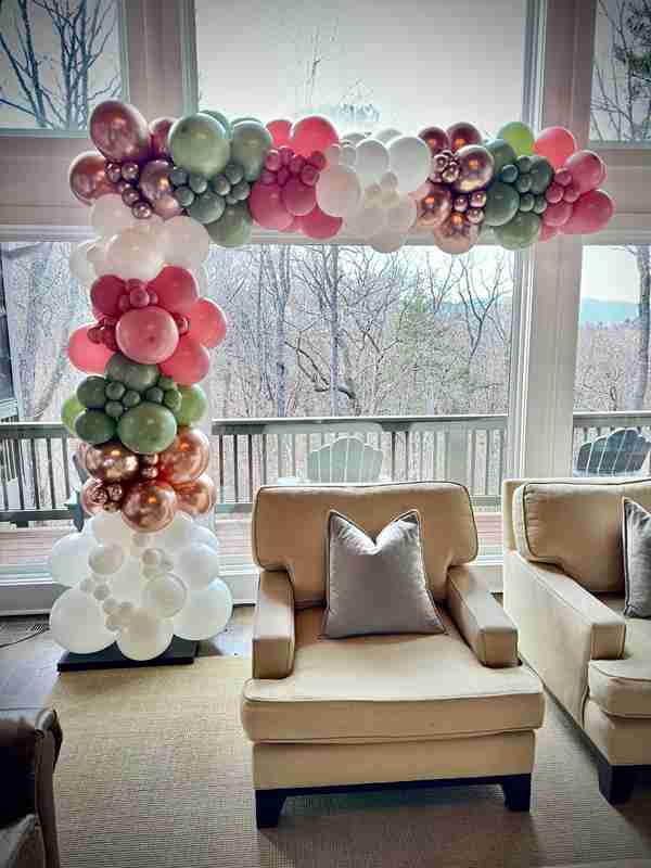Birthday celebration organic balloon garland