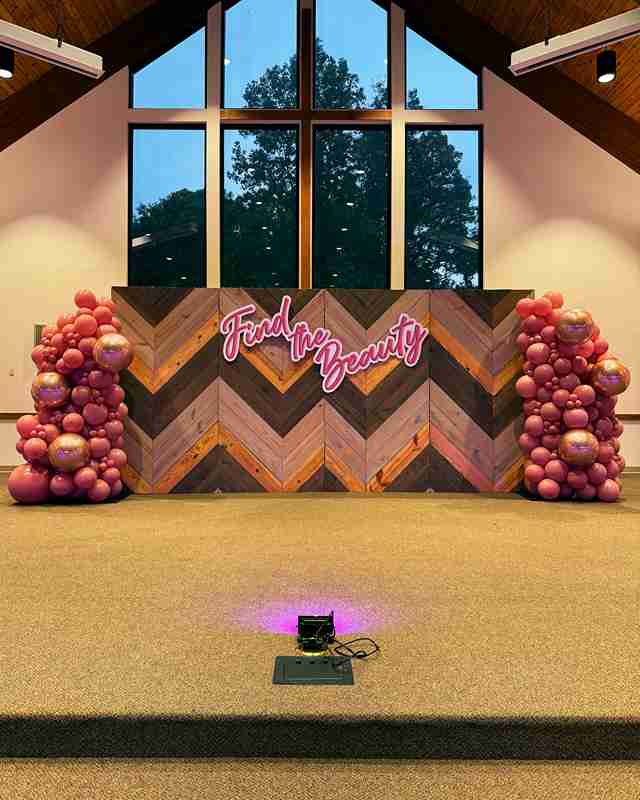 Balloon backdrop for a party