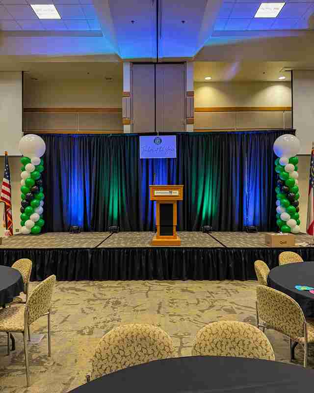 Balloon columns for Teacher of the Year award